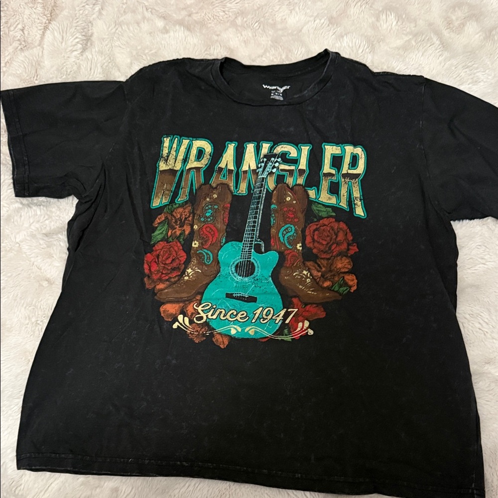 Wrangler Black Graphic womens T-Shirt